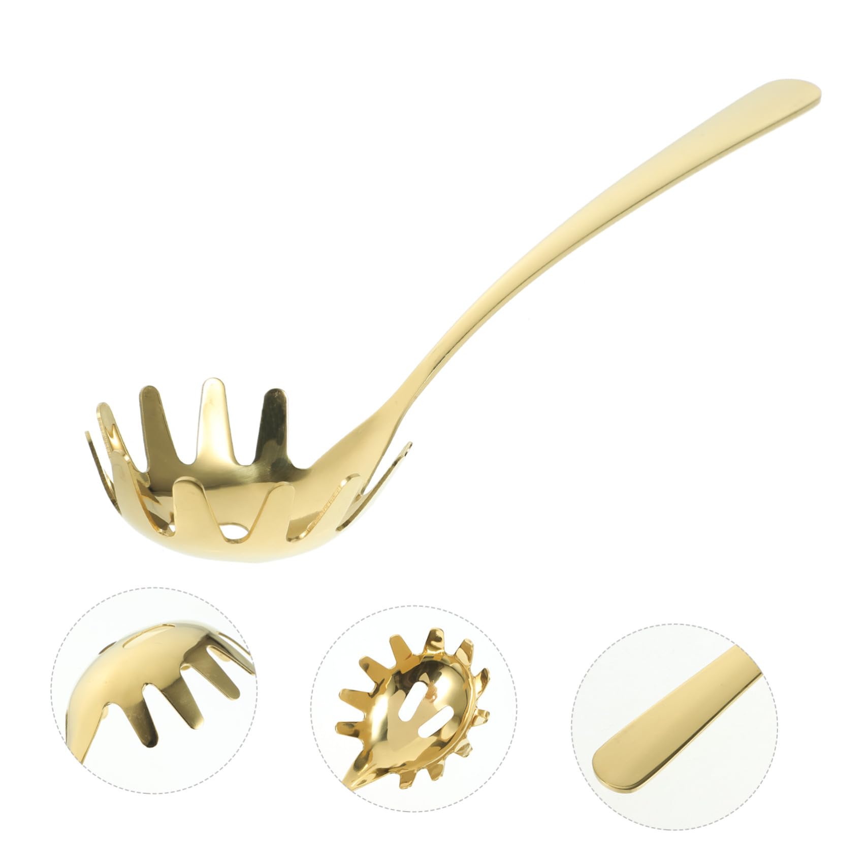 Nudellöffel aus 304 Edelstahl mit Küchensieb Funktion Mehrzweck Küchen Pasta Servierer Langlebig den Täglichen Gebrauch der Küche