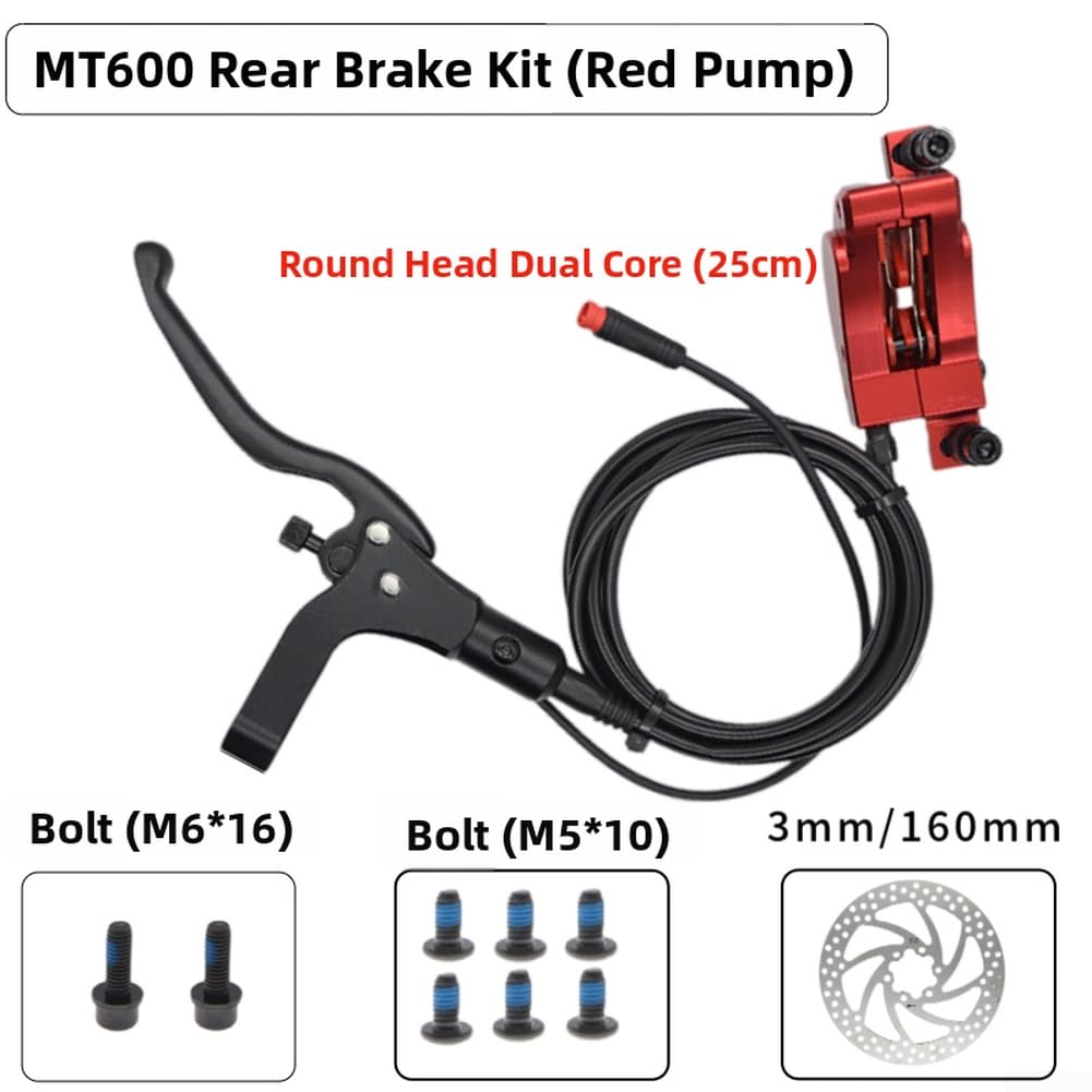 Freni Idraulici E-Bike MT600 Doppio Pistone 160mm | Doppio pistone, potenza frenante superiore, cavo 2pin impermeabile, disco 160mm incluso, per e-bike(front brake only)