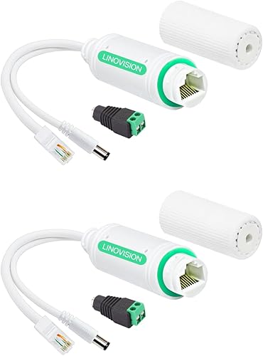 LINOVISION Divisor POE impermeable DC12V, divisor de alimentación a través de Ethernet para exteriores de 10100 Mbps, fuente de alimentación POE a LINOVISION Divisor POE impermeable DC12V, divisor de alimentación a través de Ethernet para exteriores de 10100 Mbps, fuente de alimentación POE a