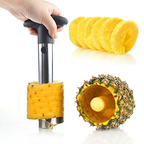 TKSTAR Cortador de piña, Acero Inoxidable Fácil de piña Peeler de Cutter Hand-Held Fruta piña Peeler Cutter Slicer Exfoliante Máquina Novedad Appliance Tool para Cocina Ju de PC010