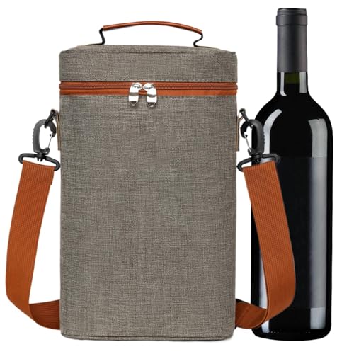 de la Compra de Botellas de Vino, de la Compra de Vino aislada   isotérmica para 2 Botellas, portátil a Prueba de Fugas con asa, Portador de Vino a Prueba de Fugas para Hombres