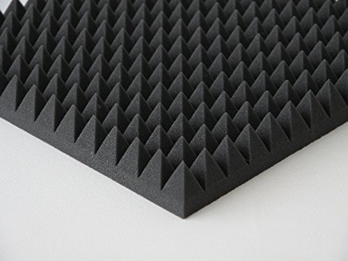 Pyramiden Schaumstoff Akustik Dämmung Noppenschaum Mit oder Ohne Selbstklebend (6 cm/mit Selbstklebend, Anthratzit/Schwarz) Cover