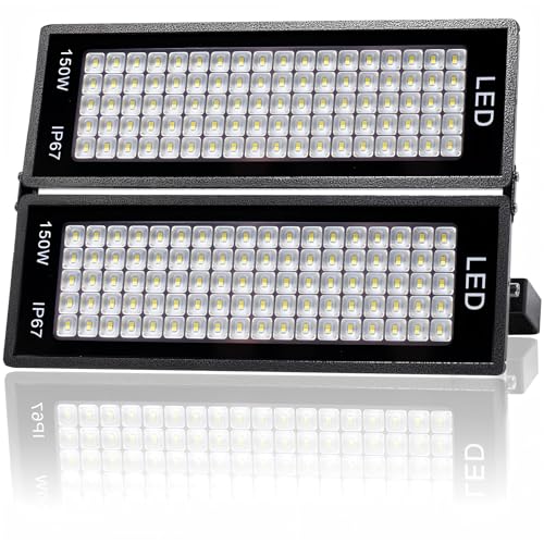Indmird Foco LED exterior 300 W, 36000 lm, 7000 K, blanco frío, IP67, resistente al agua, foco exterior para garaje, granja, fábrica, almacén estadio