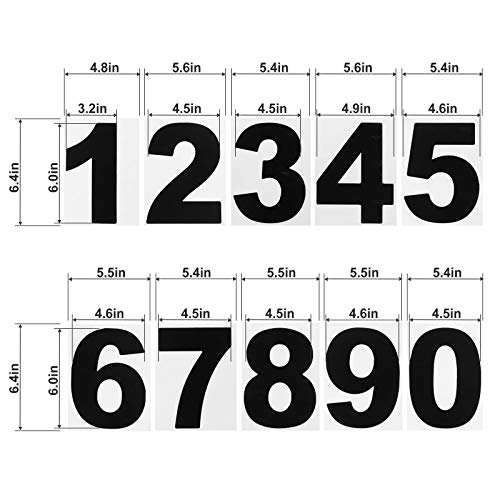 Image of Outus 2 Sets Vinyl Number Stickers, Large Numbers, 6 Inch, Black
