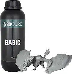 Resina 3D Cure Basic para Impressora 3D, 1 Kg (Cinza Claro)