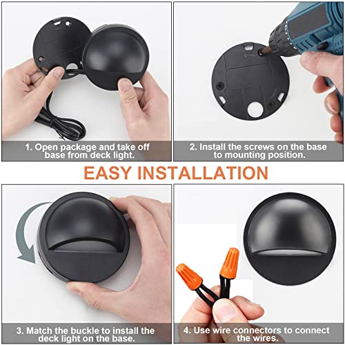 Derekland Low Voltage Deck Lights, 12-36V Ac/Dc Outdoor Deck Step Lights, 2.5W Led Landscape Lights Stair Night Lights For Pathway Walkway Deck Step Yard Fence Patio, 2700K Warm Light, 12 Pack Set #TOP4