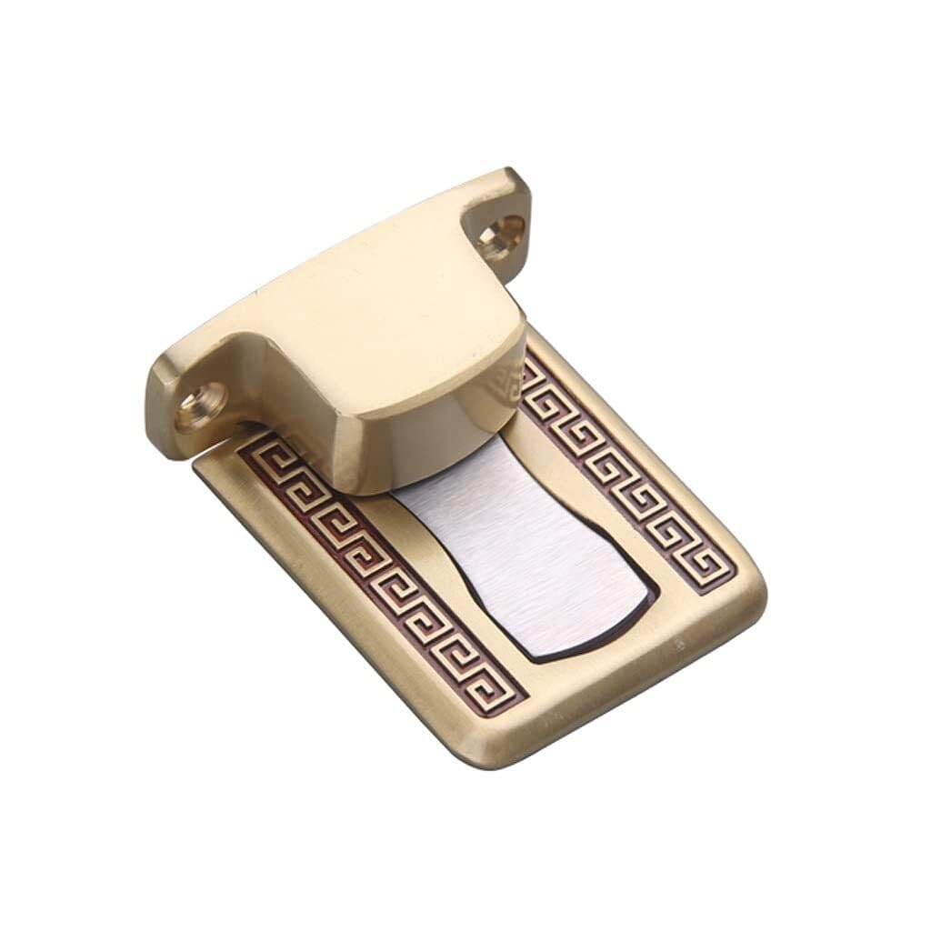 Magnetic Door Stop Bedroom Door Zinc Absorption Alloy Strong Buffer Silent Anti-Collision Block Punch Invisible Resistance(Brushed Copper)
