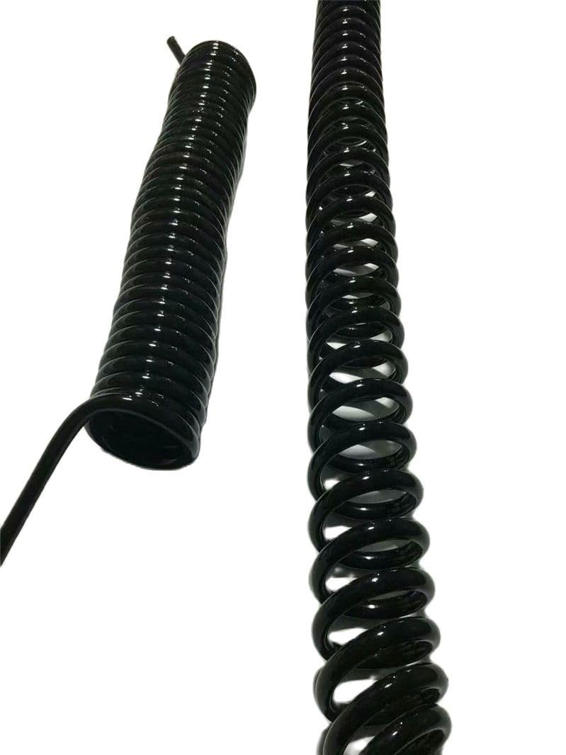 Câble réseau spiralé blindé à 10 conducteurs 20 AWG, conception à ressort d'expansion intégré extensible Rallonge(Stretch 5 meters)