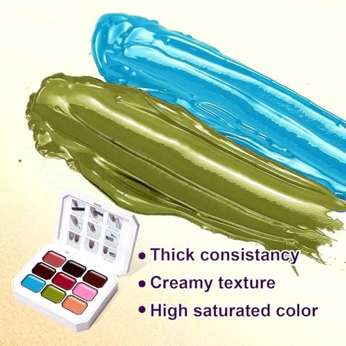 Image of THR3E STROKES Solid Cream GelPolish Set, 9 Colors Pudding Gel Nail Polish Palette with Nail Brush, Nude Pink Orange Red Solid Gel Polish Nail Art Kit Soak Off Portable Gift for Girls /Friend DIY Home (D)