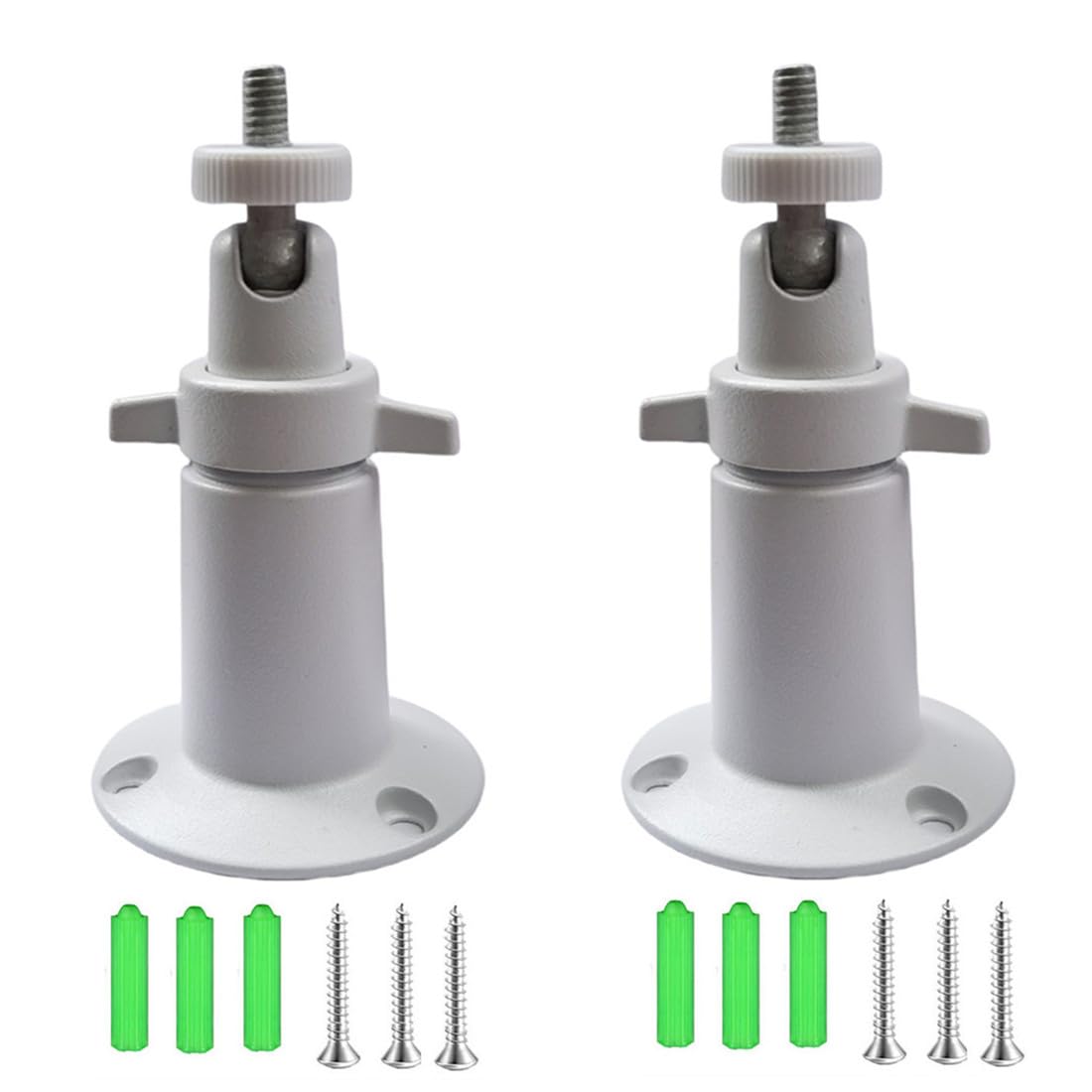 2 Pack Security Camera Metal Wall/Ceiling Mount, Adjustable Indoor/Outdoor Mount Compatible with Arlo, Arlo Pro 2 3, Arlo Ultra CCTV Camera and Compatible Camera with 1/4 Screw Head (White)