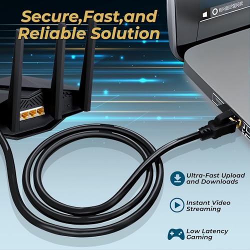 Cable Ethernet CAT 8 TNP 20 ft con conector RJ45 miniatura 6