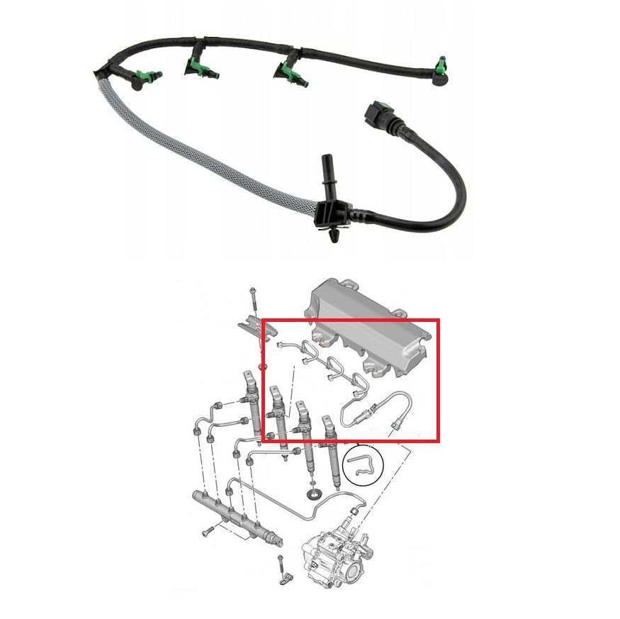 GuusCar FOR F O R D TRANSIT MK7 MK8 CUSTOM 2.2 TDCi FUEL INIETTORE LEAK OFF TUBO 1761934 9801197080 BK2Q9K022AF