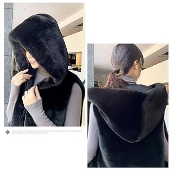 FILA フード付きフェイクファーベスト Amazon.co.jp: フェイクファー ベスト ファー ロング ジレ