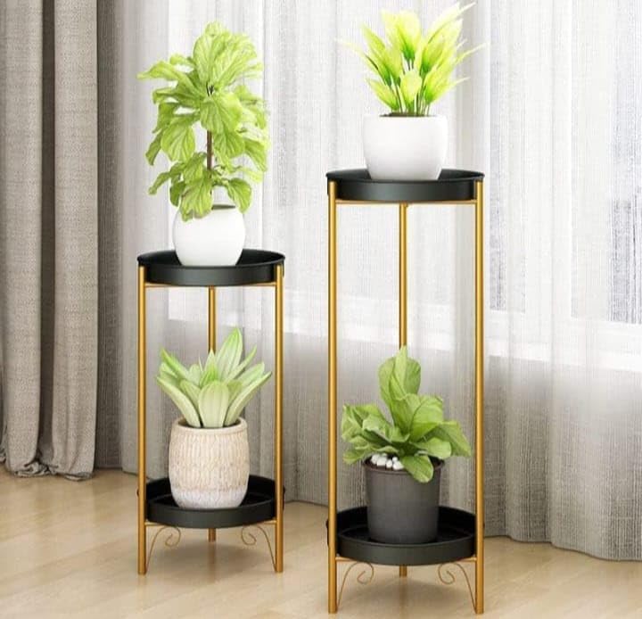 CROWN HANDICRAFTS Craftic Design Metal Flower Stand 4 Tier Tall Display Designs Planter Pot Plant Flower Stand (GOLD BLACK) (B0CL316PH1) Amazon Price History, Amazon Price Tracker