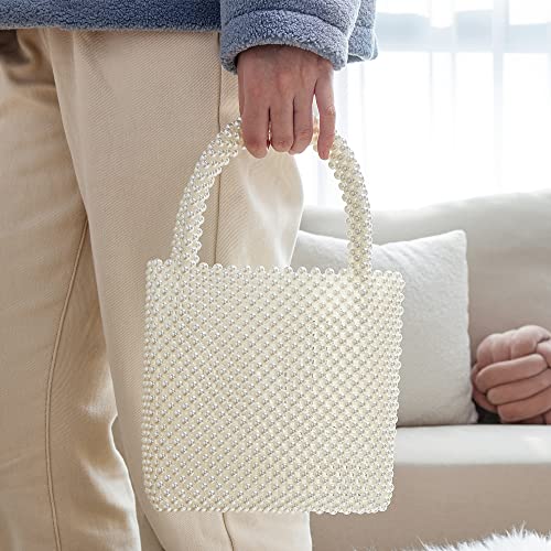 Bolso Clutch de Perlas Blanco para Mujer miniatura 3