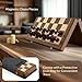 Premium 38 cm Walnut Magnetic Chess and Checkers Set - 2-in-1 Foldable Wooden Board Game with Staunton Figures, 2 Extra Ladies, Tiles and Dust Bag (Black)