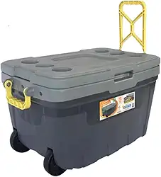 CAIXA TÉRMICA GRANDE 54L | COOLER COM RODINHAS 74 LATAS PRAIA PISCINA CAMPING