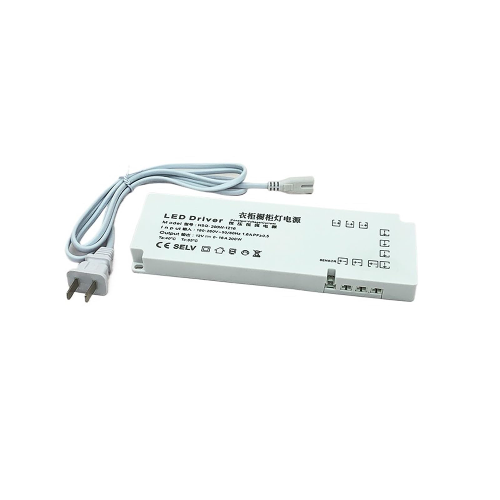 PWANUIGTE Wardrobe Cabinet Light Power Supply 12V Ultra-Thin Induction Port Showcase Wine Layer Linear Transformer(DC12V 200W 10 ports)