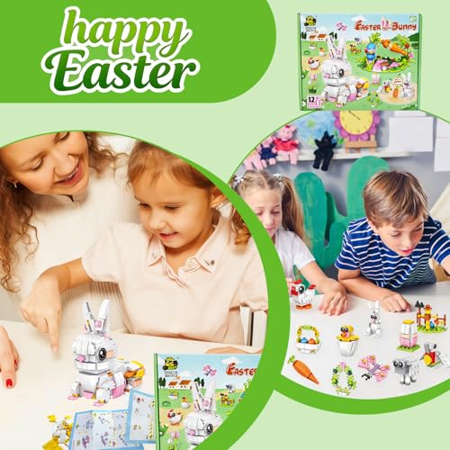 Sakiway 12 pcs Easter Egg Fillers Building Kits,Easter Bricks Toy Gift Easter Egg Fillers, Teen Easter Basket Stuffers for Boys Girls, Prefilled Easter Eggs for Building Blocks by Sakiway - Used condition - Image 7