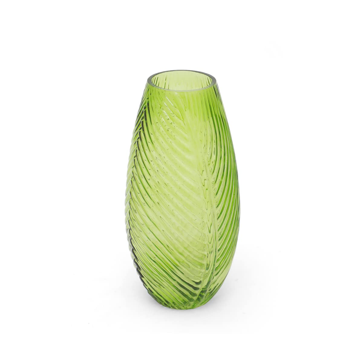 Home4U Glass Darcie Flower Vase Green (Green)