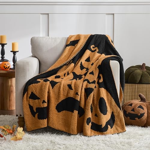 WDCOZY Halloween Throw Blanket Reversible Super Soft Knitted Blan...