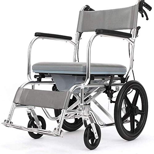 FQCXCKJ Silla de Ruedas, Inodoro para Personas Mayores, Plegable, para discapacitados, móvil, para el hogar, 66 × 99 × 89 cm