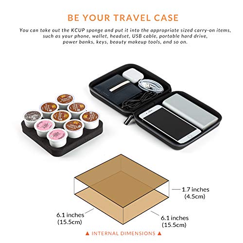 ROMAUNT Coffee Pods Holder Compatible For K-Cup, Accessory For Portable Camping Coffee Maker, Protective Travel Carrying Case Single Serve Manual Machine Brewer, Holds 9 Count - Thumbnail 6