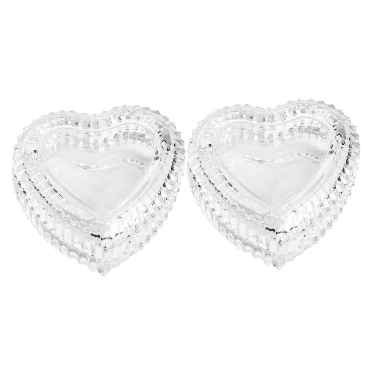 Boîte à Bijoux de Cœur en Verre Solide pour Coiffeuse Romantique et Services de Fête