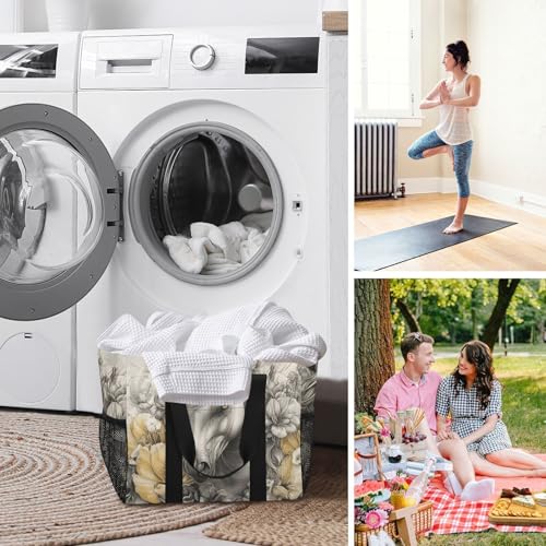 Horse Floral Large Tote Bags for Women Canvas Tote Purse Reusable Grocery Bags Top Handle Handbags for Travel, Work3