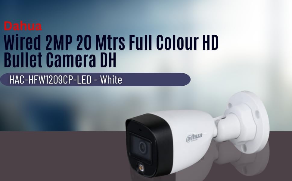 Image of Dahua Wired 2MP 20 Mtrs Full Colour HD Bullet Camera DH-HAC-HFW1209CP-LED