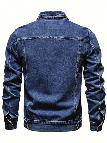 Image of KOTTY Men's Stylish Black /Blue Denim Jacket for Winter Casual Biker Riding Wear Trendy Upper Jeans Look Outfit