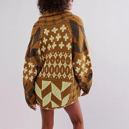 Aiyify Colorful Cardigan Sweaters For Women Button Down Collar Oversized Sweater Coats Y2K Cardigans Fall Fashion Outfit thumb #2
