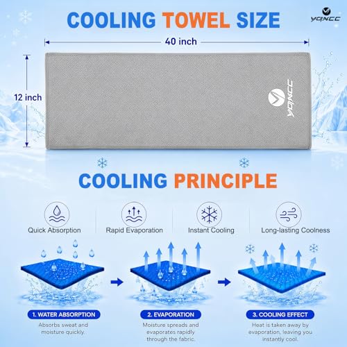 4 Pack Cooling Towels (40"x12"), Ice Cool Neck Towel, Soft Breathable Microfiber for Gym, Yoga, Golf, Running, Camping & All Hot Weather Activities - Image 3