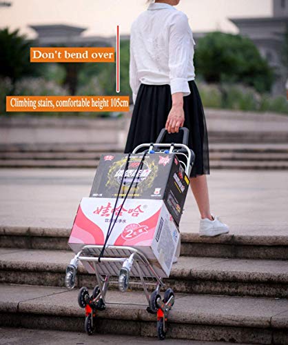 QHYXT Zusammenklappbarer, Faltbarer Einkaufstrolley für den Markt, Wäsche, Garten, Trolley, Edelstahl, verschleißfestes… – Bild 6