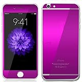 Mcoolbo Electroplating Mirror Effect Screen Tempered Glass Screen Protector Whole Body Protection Anti Scratches [Front and Back] for iPhone 6 & iPhone 6S 4.7inch (Purple)