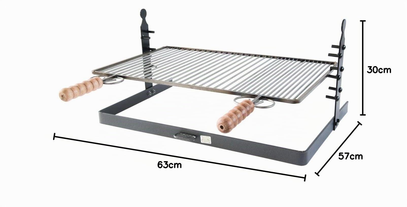 Cruccolini Grill grille avec base de soutien et hauteur réglable, 60 x 37 cm