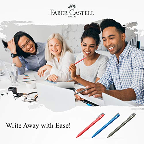 Faber-Castell Rx Gel Pen Box Of 10 (0.5Mm, Black) Ergonomic Pen For Office Usage, Conical Tip, Fade-Proof, Waterproof, High Color Intensity, Document Proof, Retractable Pen With Slim Design #TOP2