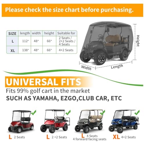 10L0L 650D Golf Cart Cover