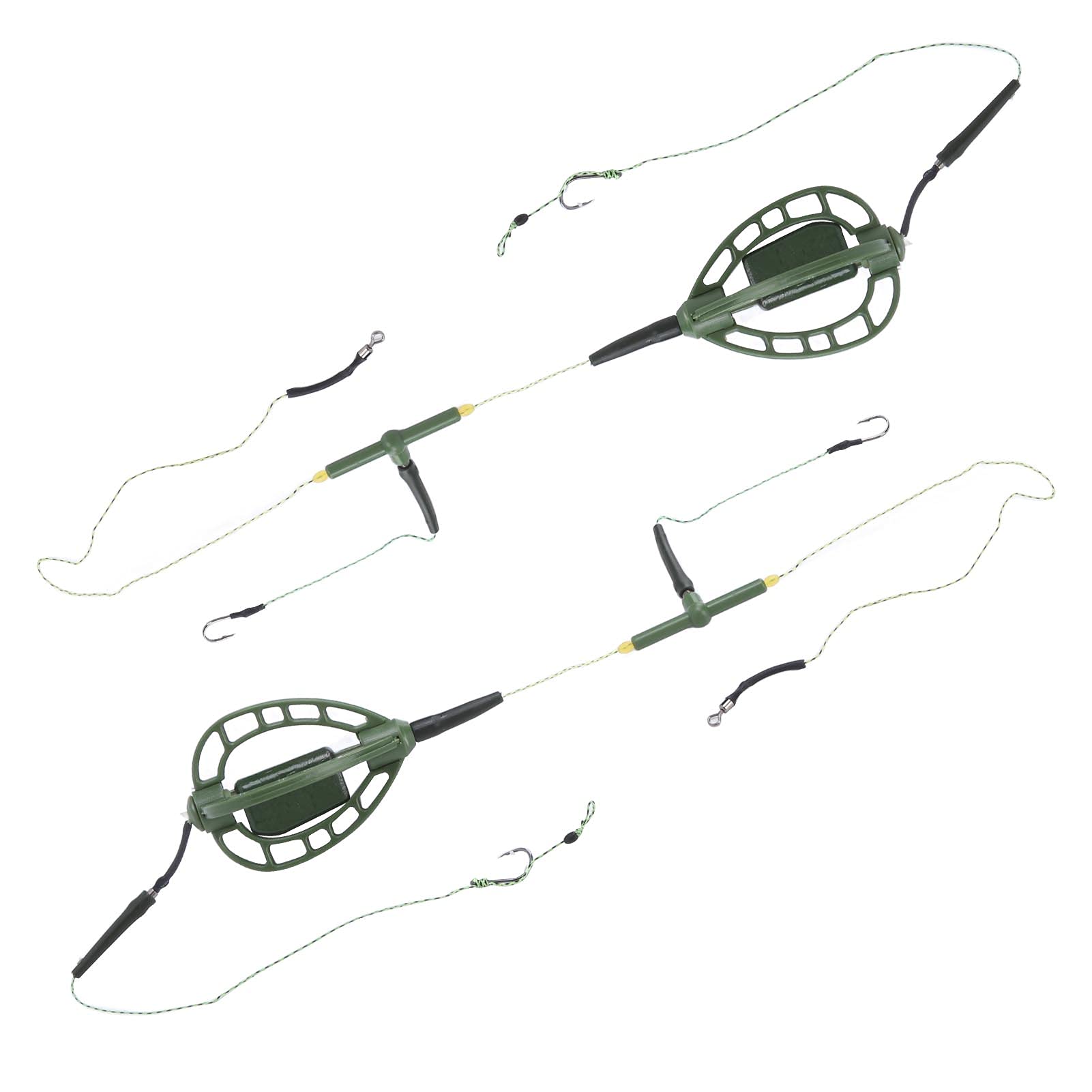 Alomejor Set di Alimentatori da Pesca da 2 Pezzi Dispositivo di Nidificazione di Carpe a Linea Lunga Set da Pesca Alimentatore per Esche da Pesca alla Carpa