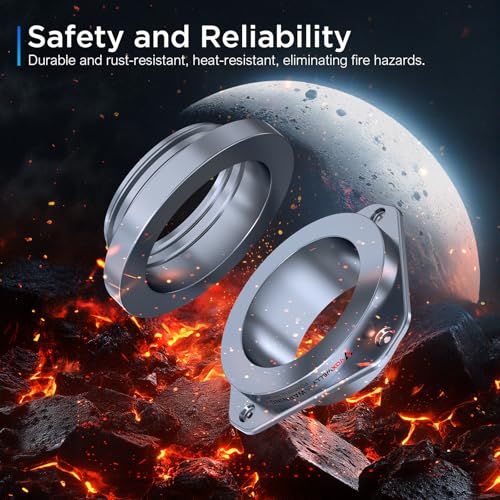 Image of Magnetic Dryer Vent Coupling, 4-Inch Dryer Vent Connector | Magnetic quick-connect coupling with a 4-inch connector,sealing ring,wall-mount design,and 2.6 ft flexible aluminum foil duct