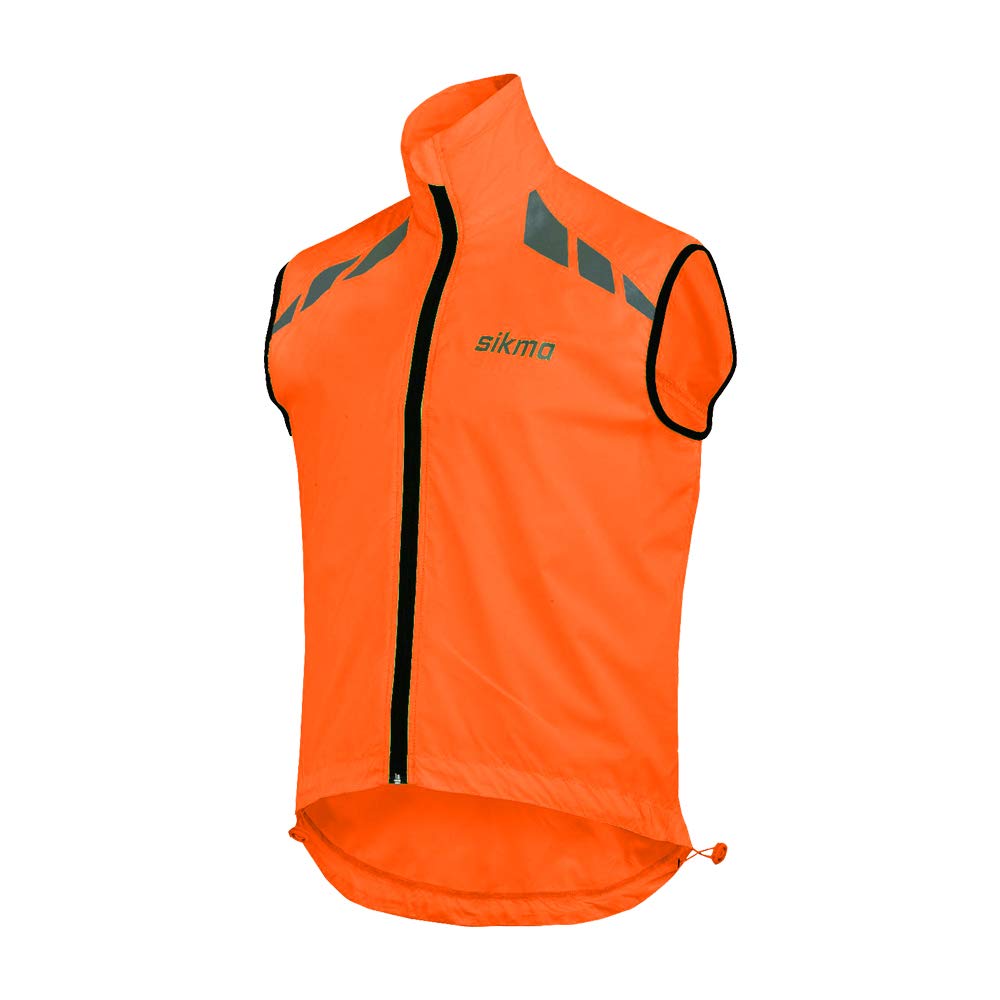Sikma Gilet de cyclisme léger coupe-vent sans manches gilet réfléchissant course cyclisme jersey haute visibilité printemps vélo gilet vêtements thermique léger Gilet.