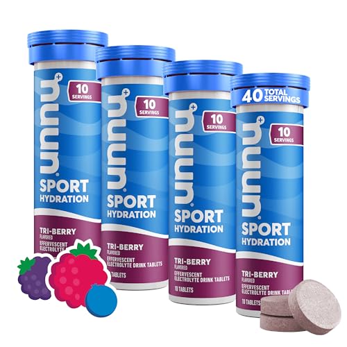 Nuun Sport: Electrolyte Drink Tablets, Tri-Berry,10 Count (Pack of 4)