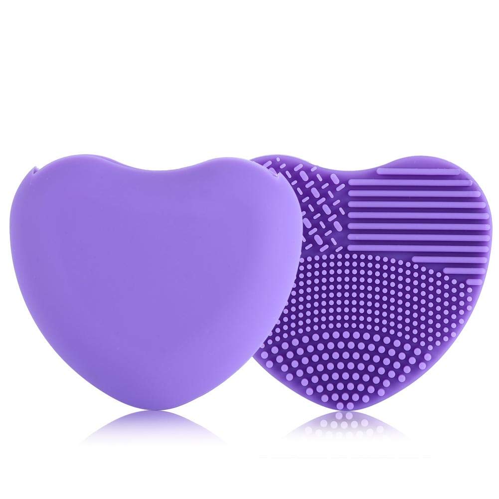 7colors maquillage brosse nettoyant silicone coeur nettoyage conseil cosmétique lavage laveur(Rose)
