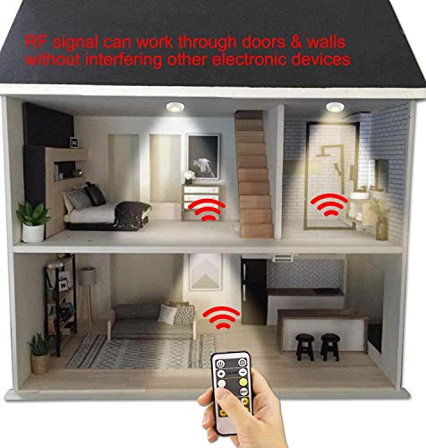 HONWELL RF Motion Sensor LED Ceiling Light Indoor Wireless Battery Powered Light with Remote RF Signal Detector, Cool/Warm White Shower Light Timer for Gargage Stair Closet Porch Hallway 5.67 Inches - Image 5