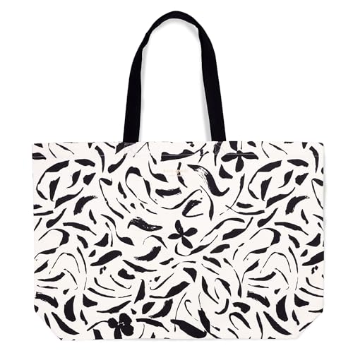 Image of kate spade new york Canvas Tote Bag for Women, Cute Bag for Work, Teacher, Beach, Book Tote with Pocket