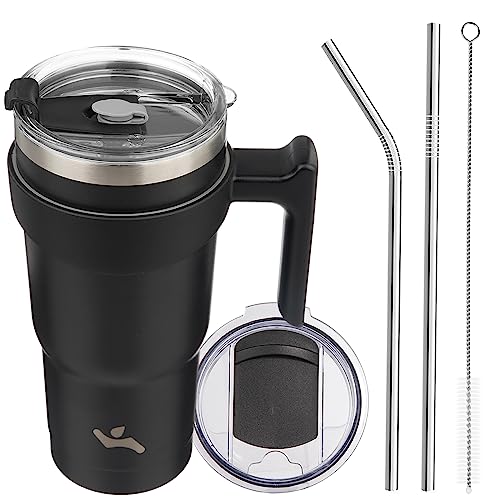 Image of Konokyo 20 oz Tumbler with Handle and Straw, Insulated Travel Mug