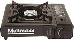 Fogareiro para Camping Portátil Com Acendimento Automático à Gás, Ideal Para Uso Diário, Trilha, Viagem ou Pesca, Acompanha Maleta Preto Multmaxx
