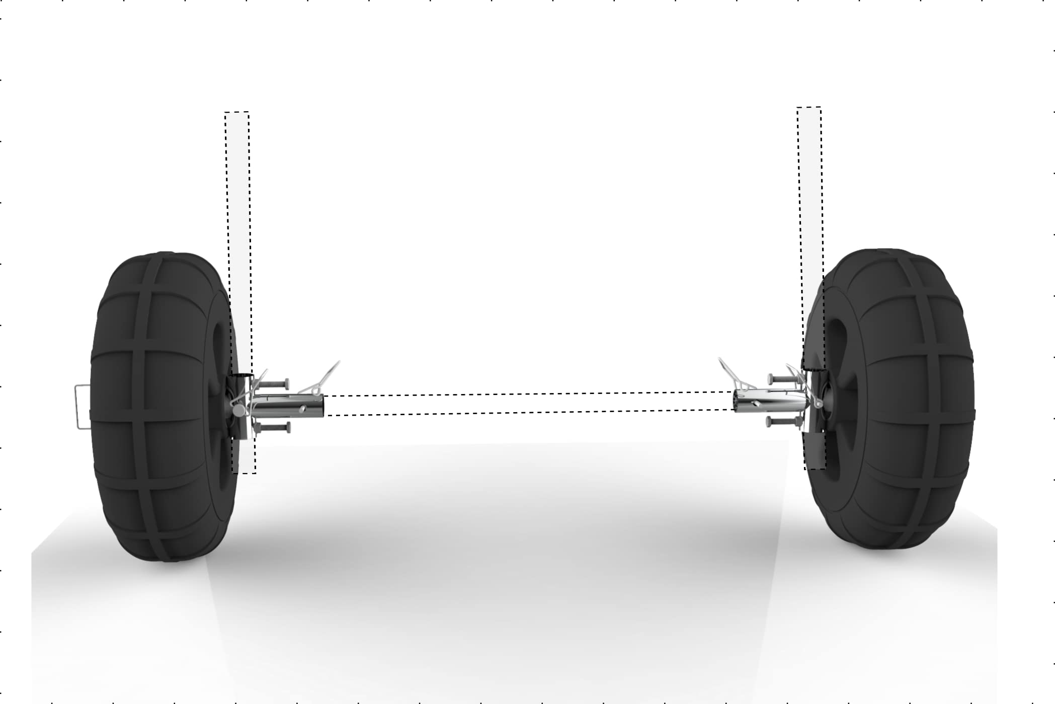 Wicked Score - Universal Aluminum Dock Axle Kit with Stainless Steel Hardware and Dock Wheels 24 inch (Axles and Wheels)