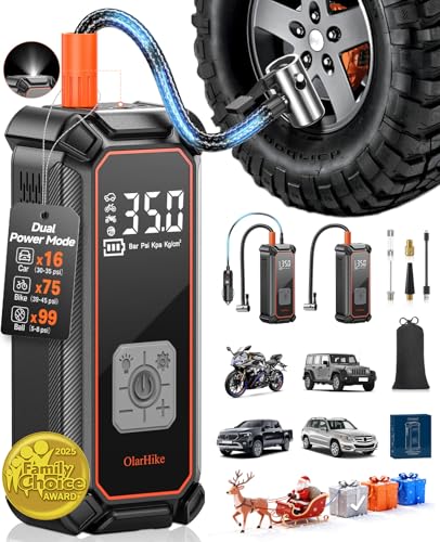 OlarHike Cordless Tire Inflator Portable Air Compressor, 150PSI Dual Power