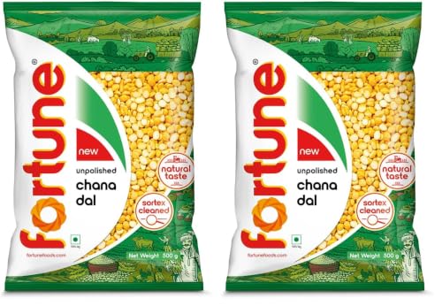 Image of FORTUNE Chana Dal, 500 Gm, Unpolished And Sortex Cleaned (Pack of 2)